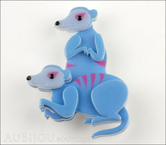 Erstwilder Brooch Pin Mimi And Moses Meerkat Blue Front