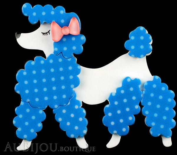 Erstwilder Brooch Pin Paige the Prancing Poodle Blue White Gallery
