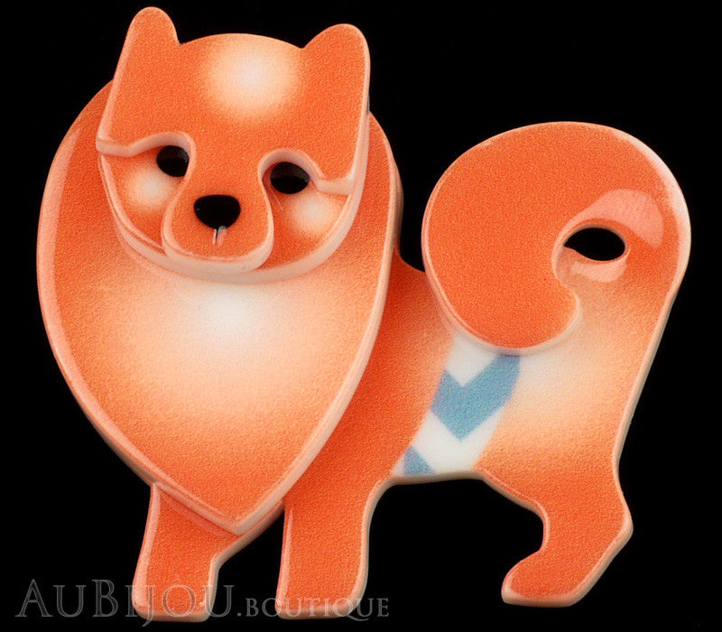 Erstwilder Brooch Pin Pamela Pomeranian Dog Orange Gallery