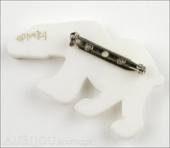 Erstwilder Brooch Pin Pav The Polar Bear Pearly White Blue Back