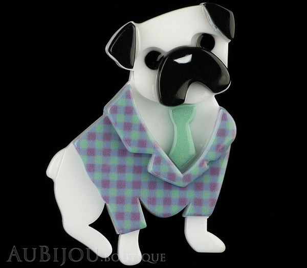 Erstwilder Brooch Pin Pete The Pug Dog White Mint Gallery