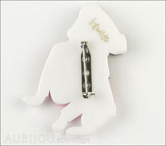 Erstwilder Brooch Pin Pete The Pug Dog White Red Back