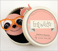 Erstwilder Brooch Pin Sammy The Smart Sloth Peach Chevron Box