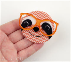 Erstwilder Brooch Pin Sammy The Smart Sloth Peach Chevron Model