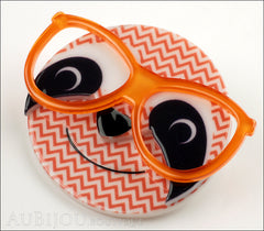 Erstwilder Brooch Pin Sammy The Smart Sloth Peach Chevron Side