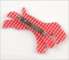Erstwilder Brooch Pin Scottie Terrier Dog Red Black Back