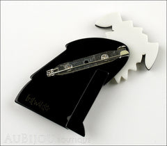Erstwilder Brooch Pin Scruffy Sinclaire Black White Back