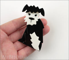 Erstwilder Brooch Pin Scruffy Sinclaire Black White Model