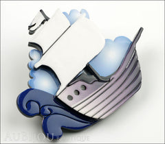 Erstwilder Brooch Pin Seafarer Ship Blue Side