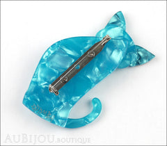 Erstwilder Brooch Pin Thomas Taffy Cat Pearly Blue Back