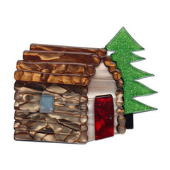 Erstwilder Cabin In The Woods Brooch Pin Front