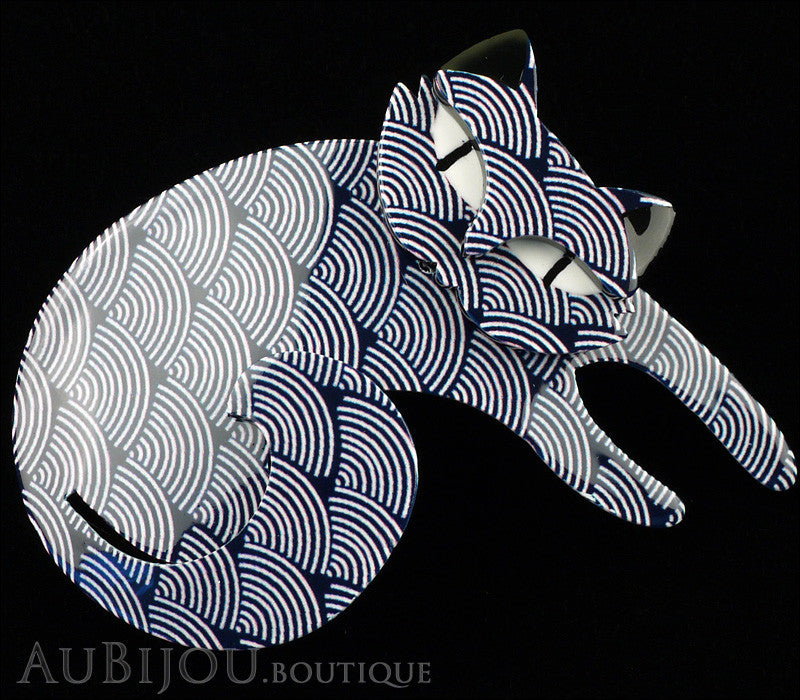 Erstwilder Cat Pin Brooch Curling Cassandra Blue Scales Gallery