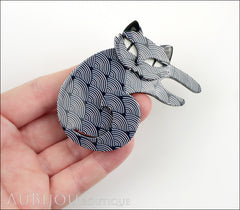 Erstwilder Cat Pin Brooch Curling Cassandra Blue Scales Model