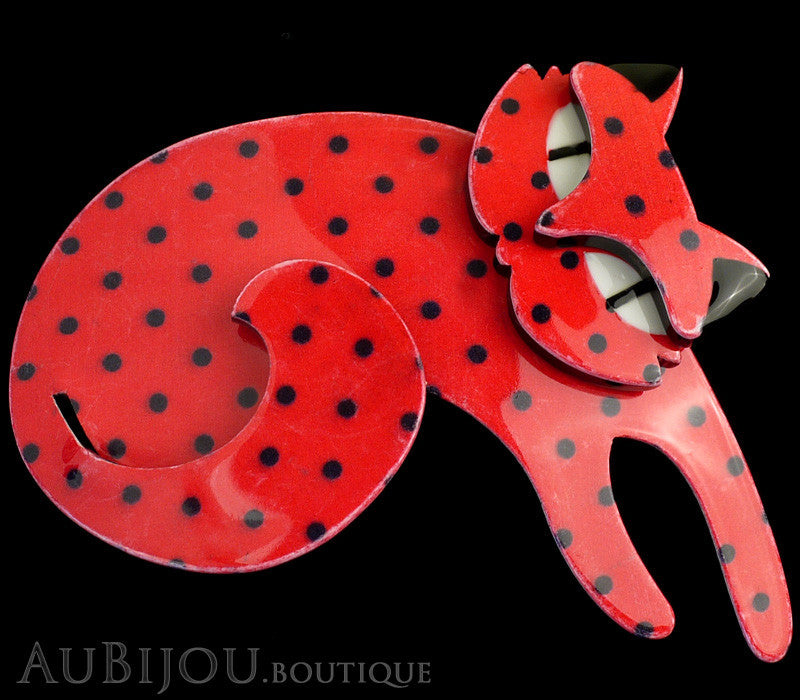 Erstwilder Cat Pin Brooch Curling Cassandra Red Black Gallery