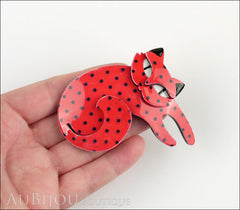 Erstwilder Cat Pin Brooch Curling Cassandra Red Black Model