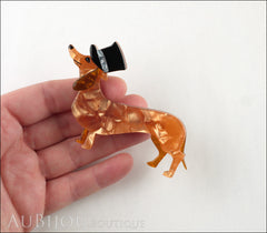 Erstwilder Dog Brooch Pin Dapper Dachshund Pearly Peach Model