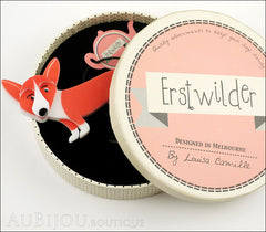 Erstwilder Dog Brooch Pin Georgie Corgi Dog Orange Box