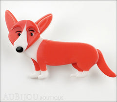 Erstwilder Dog Brooch Pin Georgie Corgi Dog Orange Front