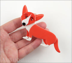 Erstwilder Dog Brooch Pin Georgie Corgi Dog Orange Model