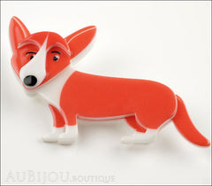 Erstwilder Dog Brooch Pin Georgie Corgi Dog Orange Side