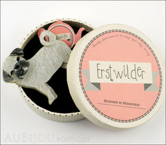 Erstwilder Dog Brooch Pin Pebbles The Pug Silver Grey Box