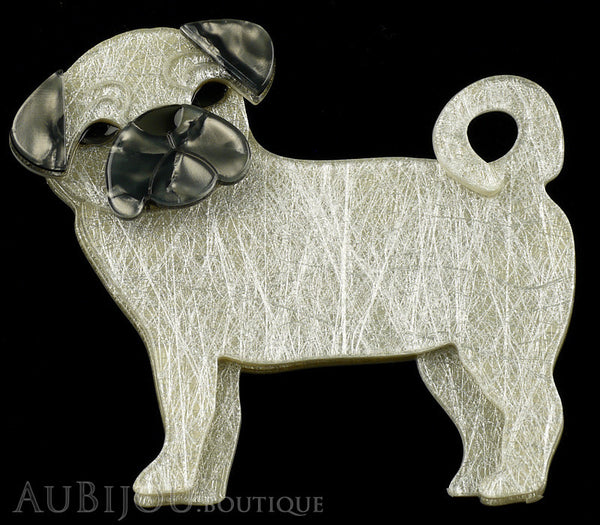 Erstwilder Dog Brooch Pin Pebbles The Pug Silver Grey Gallery