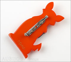 Erstwilder Dog Brooch Pin Scooter the Scottie Orange Back