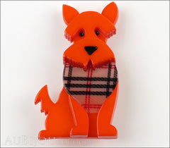 Erstwilder Dog Brooch Pin Scooter the Scottie Orange Front