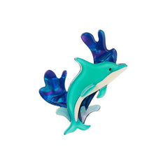 Erstwilder Echo Of The Ocean Dolphin Brooch Pin Front