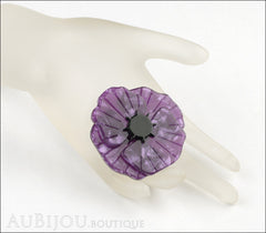 Erstwilder Flower Pin Brooch Poppy Field Purple Black Mannequin