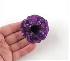 Erstwilder Flower Pin Brooch Poppy Field Purple Black Model
