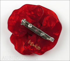 Erstwilder Flower Pin Brooch Poppy Field Red Black Back