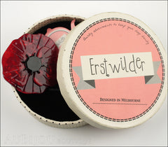 Erstwilder Flower Pin Brooch Poppy Field Red Black Box
