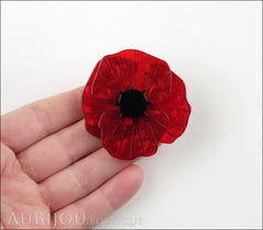 Erstwilder Flower Pin Brooch Poppy Field Red Black Model