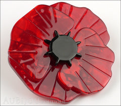 Erstwilder Flower Pin Brooch Poppy Field Red Black Side