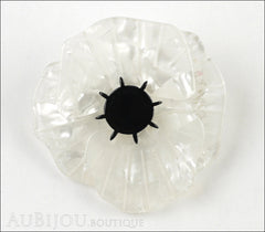 Erstwilder Flower Pin Brooch Poppy Field White Black Front