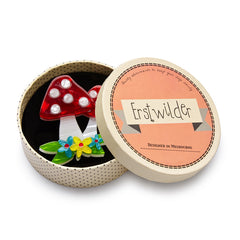Erstwilder Forest Fun Guy Fly Amanita Mushroom Brooch Pin Box