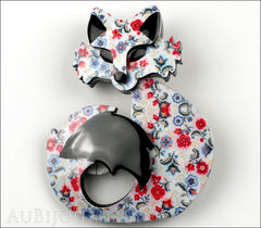 Erstwilder Fox Brooch Pin She's so Foxy Floral Print Front