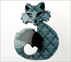 Erstwilder Fox Brooch Pin She's so Foxy Teal Tapestry Front