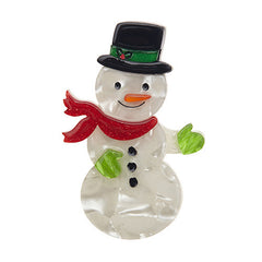 Erstwilder Gentleman Frost Snowman Christmas Brooch Pin Front