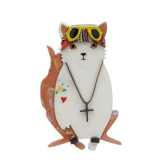 Erstwilder Guns N Roses Axl Rose Paradise City Cat Brooch Pin Front