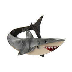 Erstwilder Here's Brucey Great White Shark Brooch Pin Front