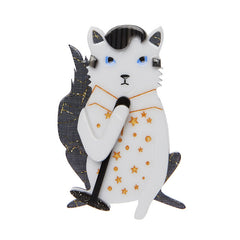 Erstwilder Hound Dog Cat Brooch Pin Front