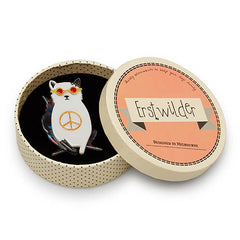 Erstwilder John Lennon Instant Karma Cat Brooch Pin Box