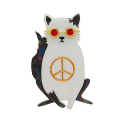 Erstwilder John Lennon Instant Karma Cat Brooch Pin Front