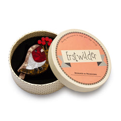 Erstwilder Little Red-Breast Robin Bird Brooch Pin Box