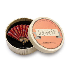 Erstwilder Majestic Mai Ogi Hand Fan Brooch Pin Box
