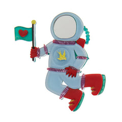 Erstwilder Major Tom Spacesuit Brooch Pin Front