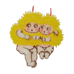 Erstwilder May Gibbs Wattle Babies Brooch Pin Front