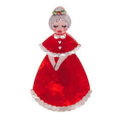 Erstwilder Mrs Claus Christmas Wishes Brooch Pin Front